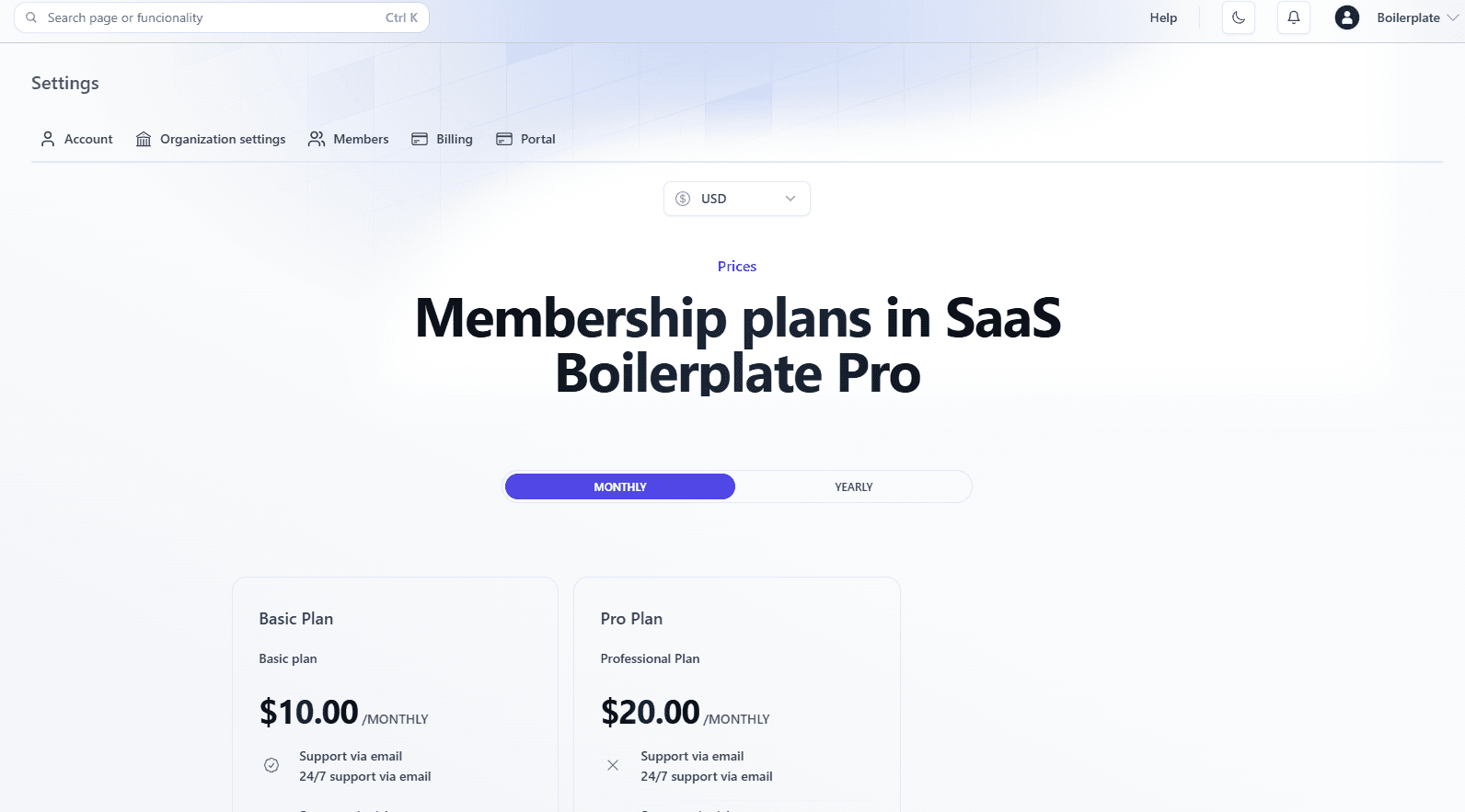 The SaaS Factory Features plans membership