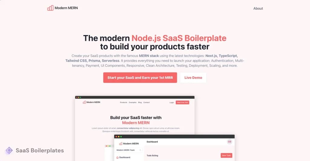 Modern MERN - SaaS Boilerplates preview